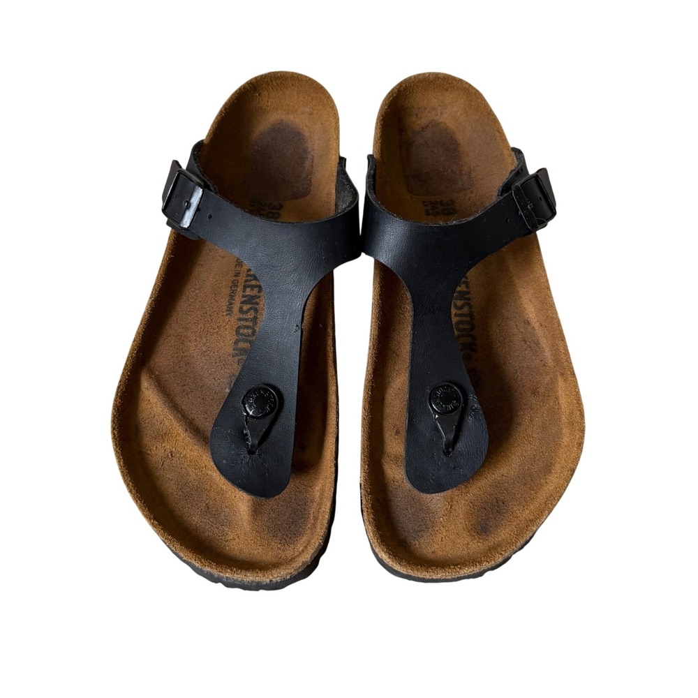 Birkenstock Sandals Gizeh Birko Flor Black Size 38 US 7.5